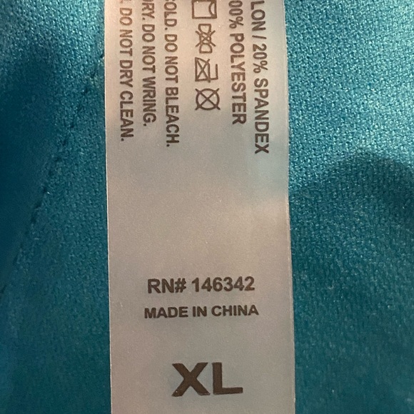 Nicole Miller Studio Womens Swimsuit One Piece Deep V Neck Teal Size Large NEW - Picture 6 of 6